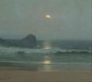 Lionel Walden Moonlight Over the Coast France oil painting artist